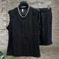 Men's Fashion All-matching Solid Color Vest Suit