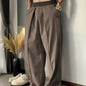 Simple Contrast Color Elastic Waist Casual Pants Men's Fashion Wide-leg Trousers