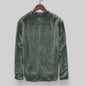 Fashion Solid Color Cotton And Linen Men's Shirt