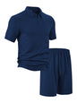 Summer Lapels Casual Short Sleeve Men's Shirt Suit