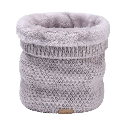 Plain Knitted Scarf Outdoor Velvet Padded Suit Neck Neck Protection Bandana