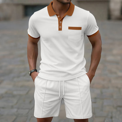 Summer New Men's Waffle Lapel Suit