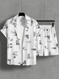 Trendy Wild Printed Men's Simplicity Short Sleeve Shirt Outfit