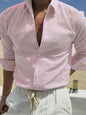 Fashion Striped Cardigan Lapel Long Sleeve Shirt