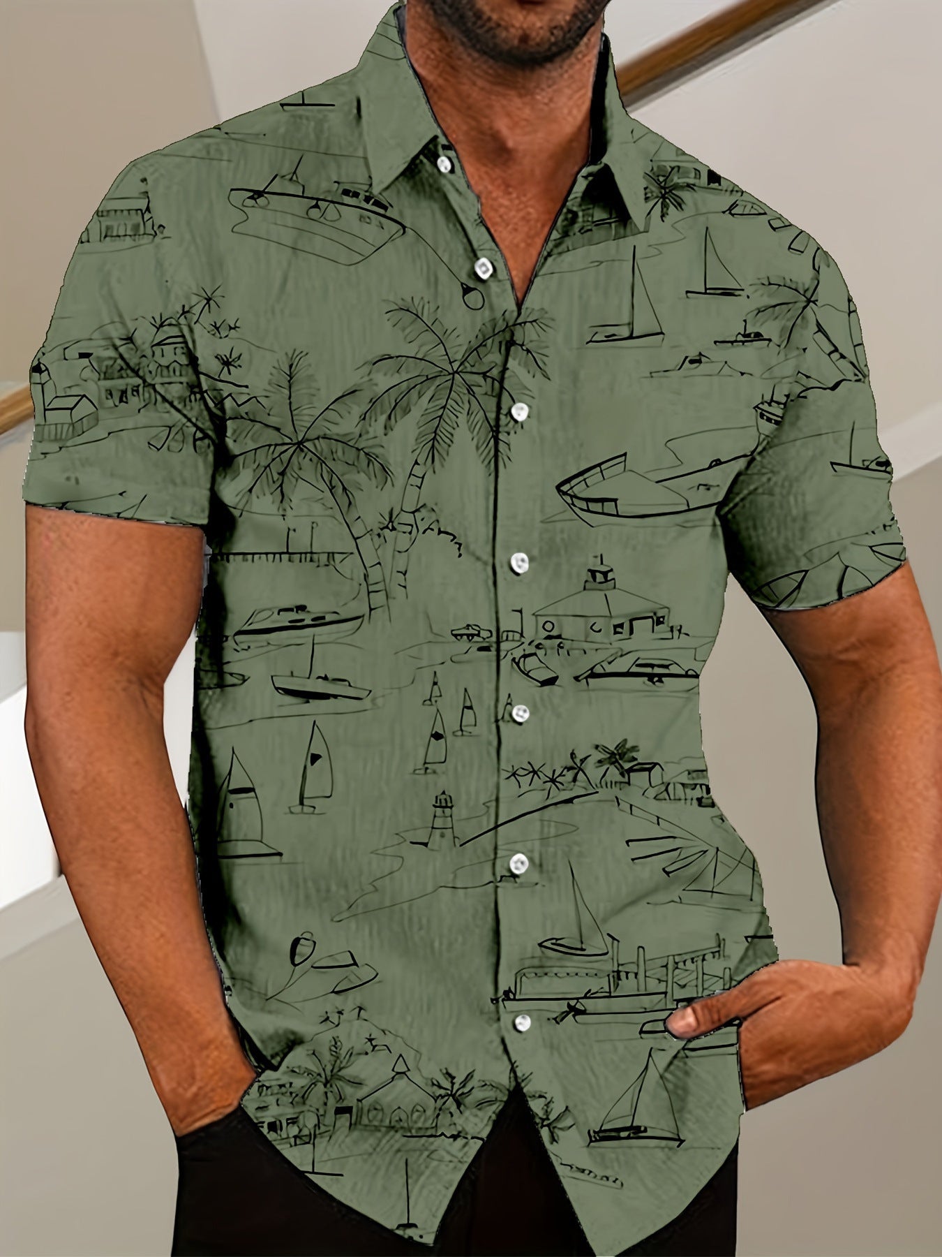 3D Printing Fashion New Flower Men's Short Sleeve Shirt