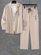 Fashion Trend Color Gradient Long Sleeve Shirt Trousers Suit