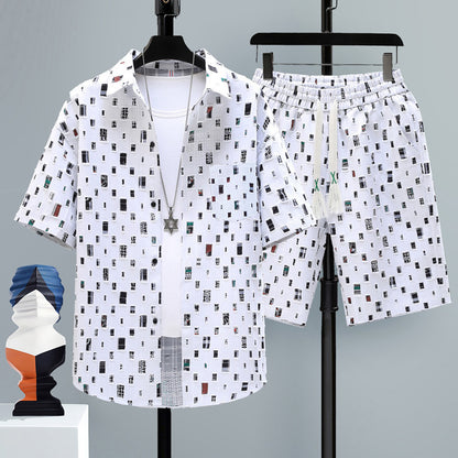 Men's Casual Sports Cool Shorts Two-piece Set