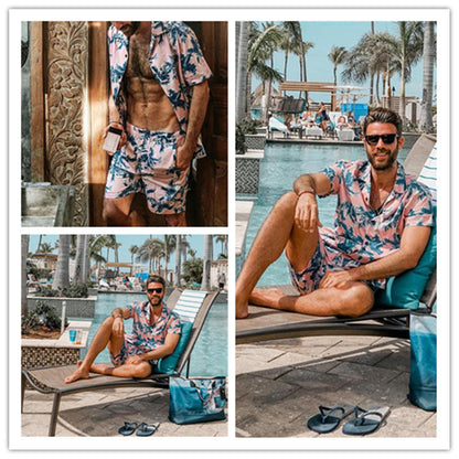 New Men's Hawaiian Style Top Shorts