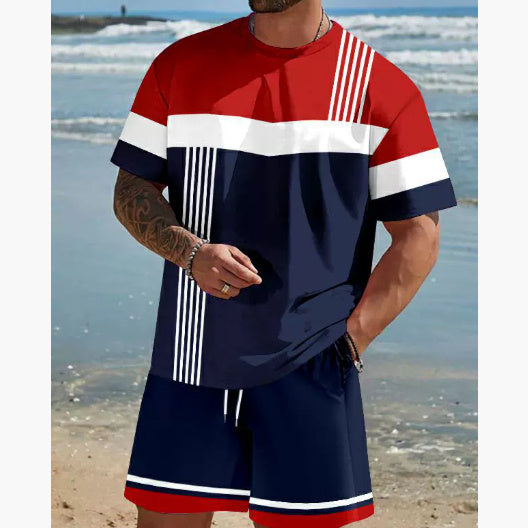 Cool Feeling Men's Short-sleeved T-shirt Shorts Suit