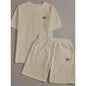 Men's Wheat Grain Tassel Type Comfortable 2-piece Set Knitting Suit