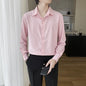 Shirt Men's Wine Red Long Sleeve Slim Fit Business