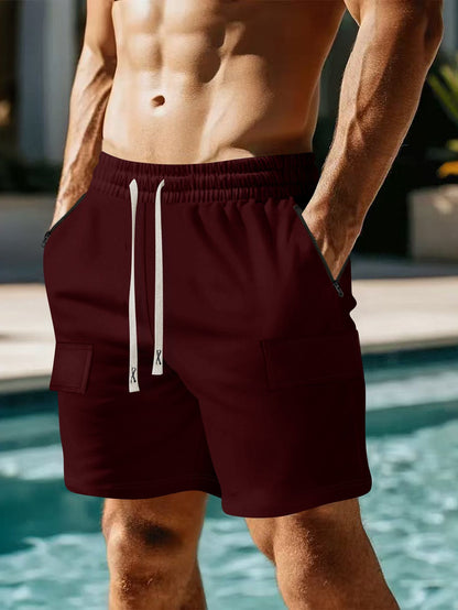 Casual Multi-pocket Workwear Shorts Lace-up Five-point Men