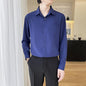 Shirt Men's Wine Red Long Sleeve Slim Fit Business