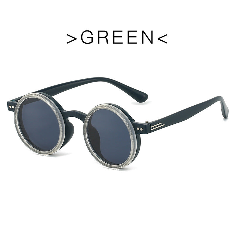 Adjustable Zoom Round Frame Polarized Sunglasses For Men