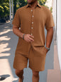 Shirt Casual Loose Short Sleeves Trousers Beach Suit