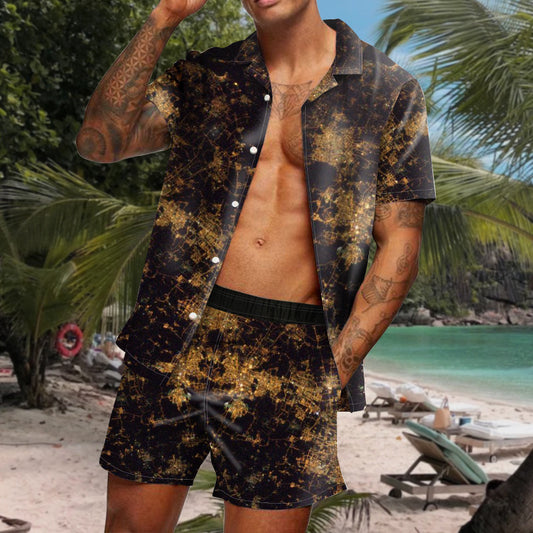 Short Sleeved Shirt Men's Casual Trendy Suit